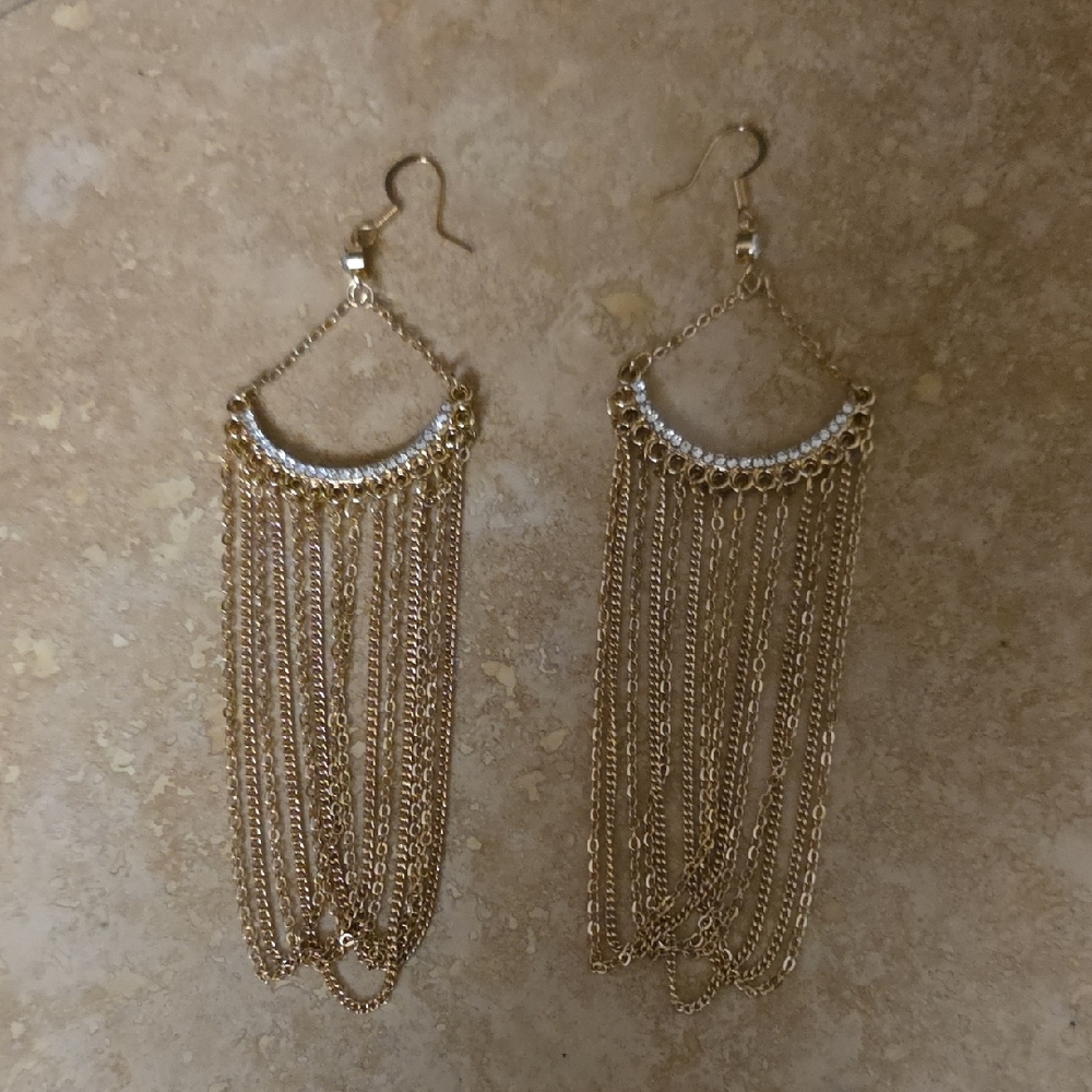 Chic Gold Chain Fringe Earrings
